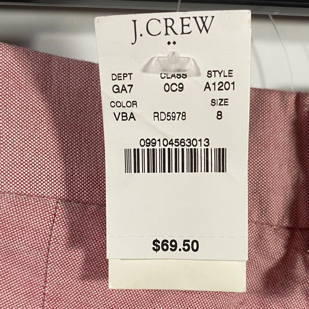 J. Crew NWT Pink Capris Skimmer Pant City Fit Size 8 - Picture 9 of 12